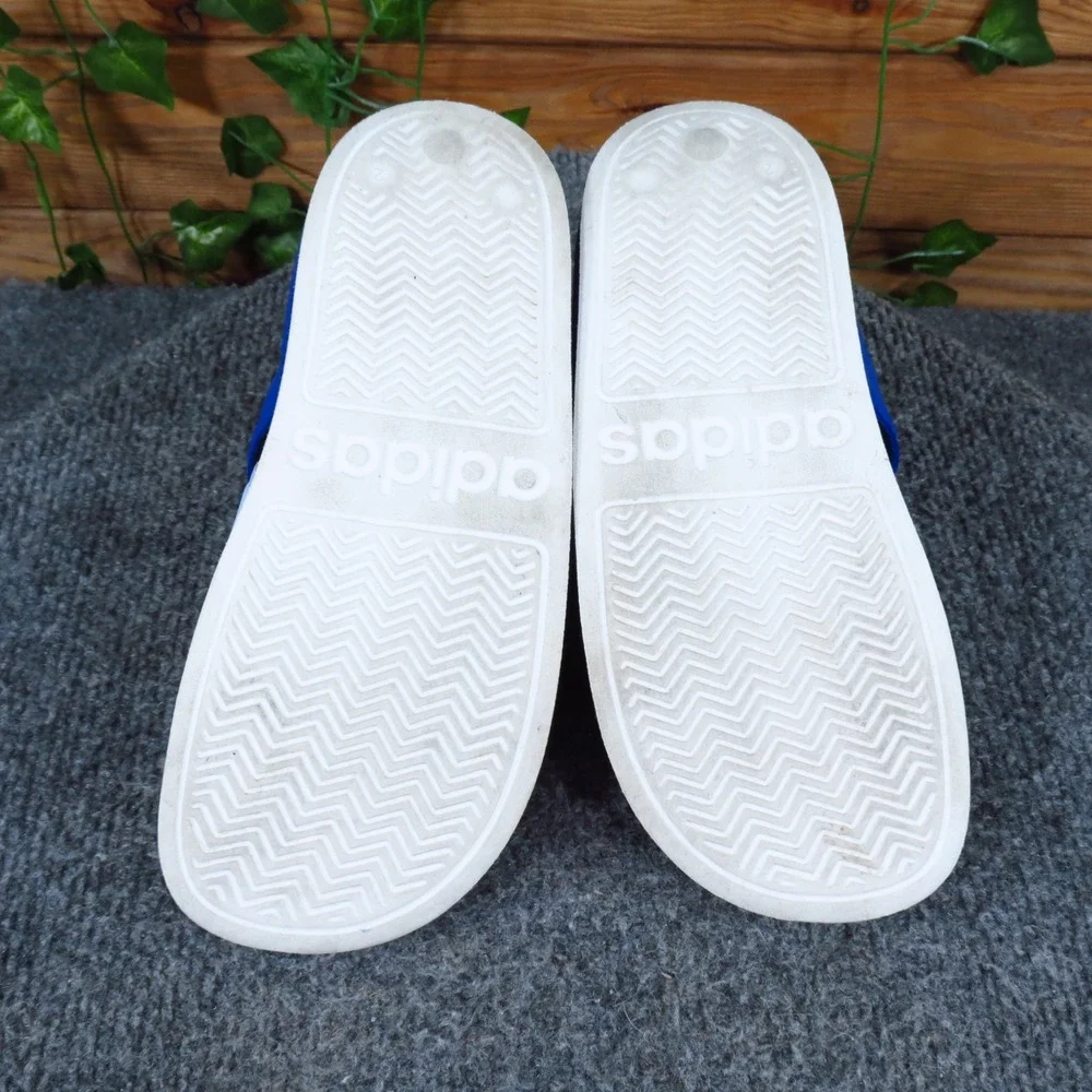 Adidas Adilette Shower Kids Sandals Size 2 Pool Water Shoes Blue White H06444